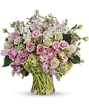 Grand Love Anniversary elegant vase arrangement with blooms1