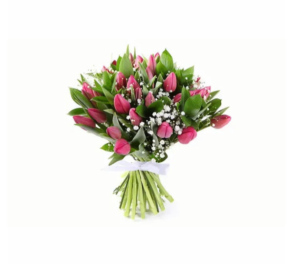 Elegant Pink Tulip Bouquet - Blooms of Paradise Cambridge