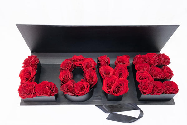 Luxury "LOVE" Rose Box – A Stunning Valentine's Day Gift - Blooms of Paradise Cambridge