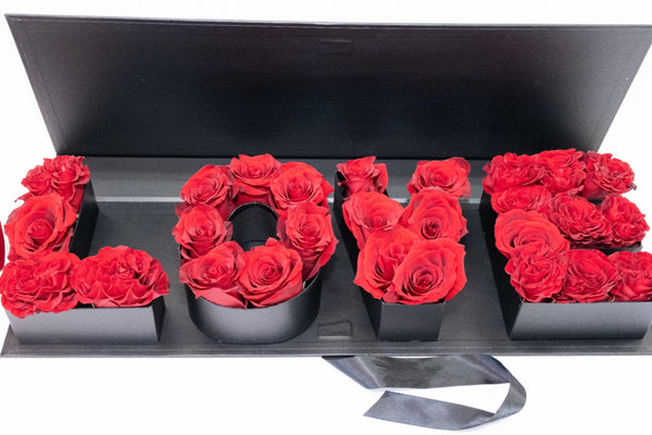 Luxury "LOVE" Rose Box – A Stunning Valentine's Day Gift - Blooms of Paradise Cambridge