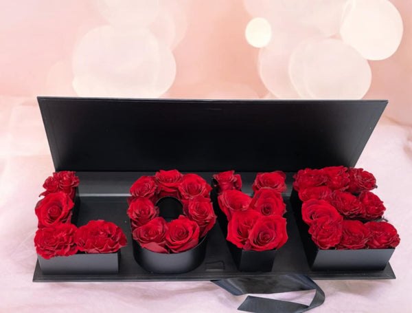 Luxury "LOVE" Rose Box – A Stunning Valentine's Day Gift - Blooms of Paradise Cambridge