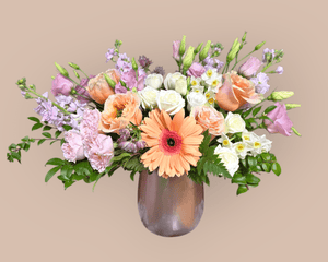 Sunset Garden – Mother's Day Vase Arrangement - Blooms of Paradise Cambridge
