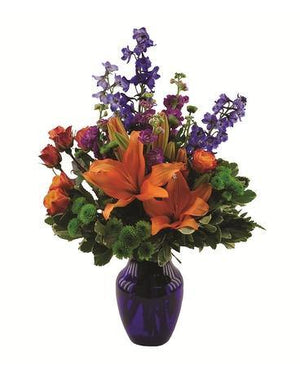 Blue Delight Flowers arrangement for him, perfect for get well wishes with delivery service