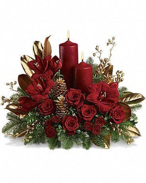 Christmas Glory Centerpiece with Blooms Of Paradise and festive Christmas Flowers