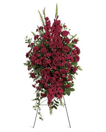 In Our Hearts Spray Funeral Flowers Blooms Of Paradise arrangement
