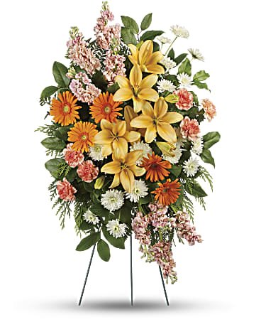 Treasured Lilies Standing Spray - Blooms of Paradise